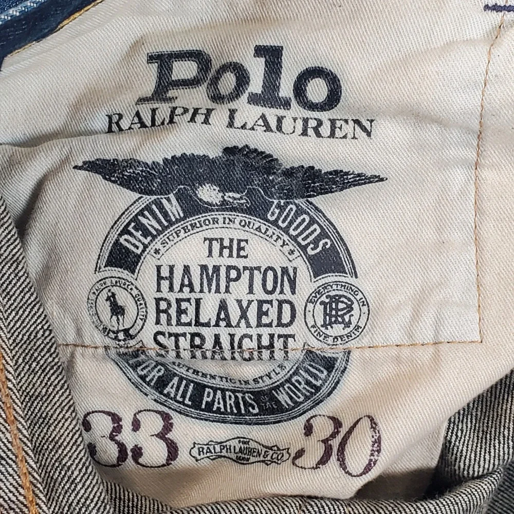 Polo Ralph Lauren Hampton Relaxed Straight Jeans Mens 33x30 Dark Wash Denim